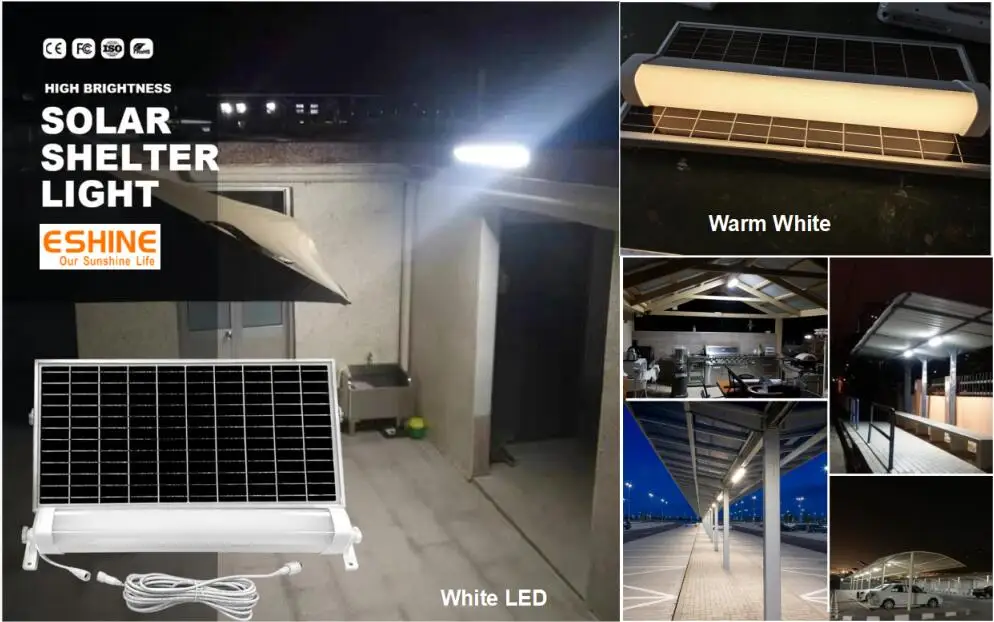 solar batten light carport  bus station yard led tube light outdoor Indoor IP65 Waterproof solar tube light kit