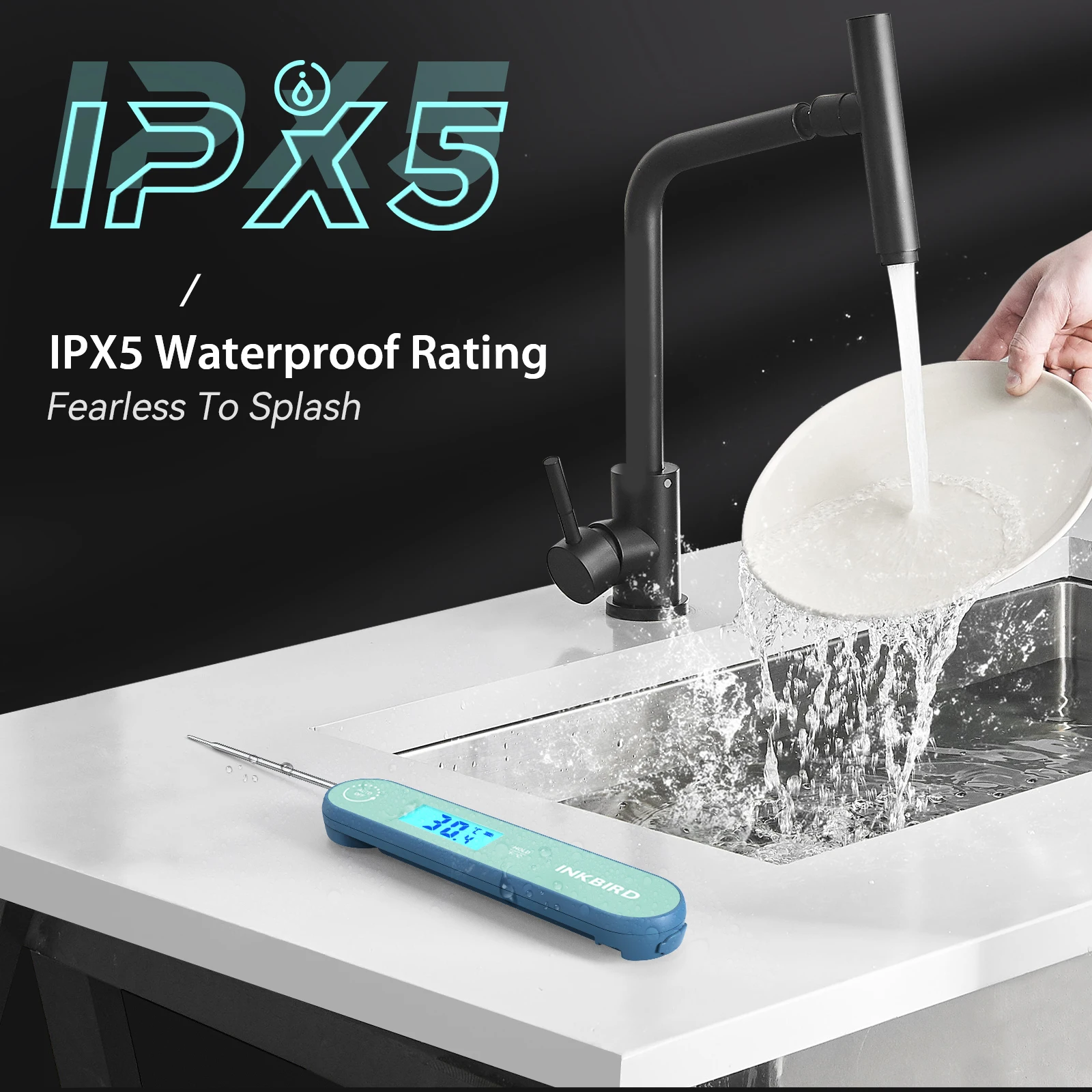 INKBIRD IHT-1K K type Sensor 1 Second Reading Meat Thermometer for Kitchen BBQ