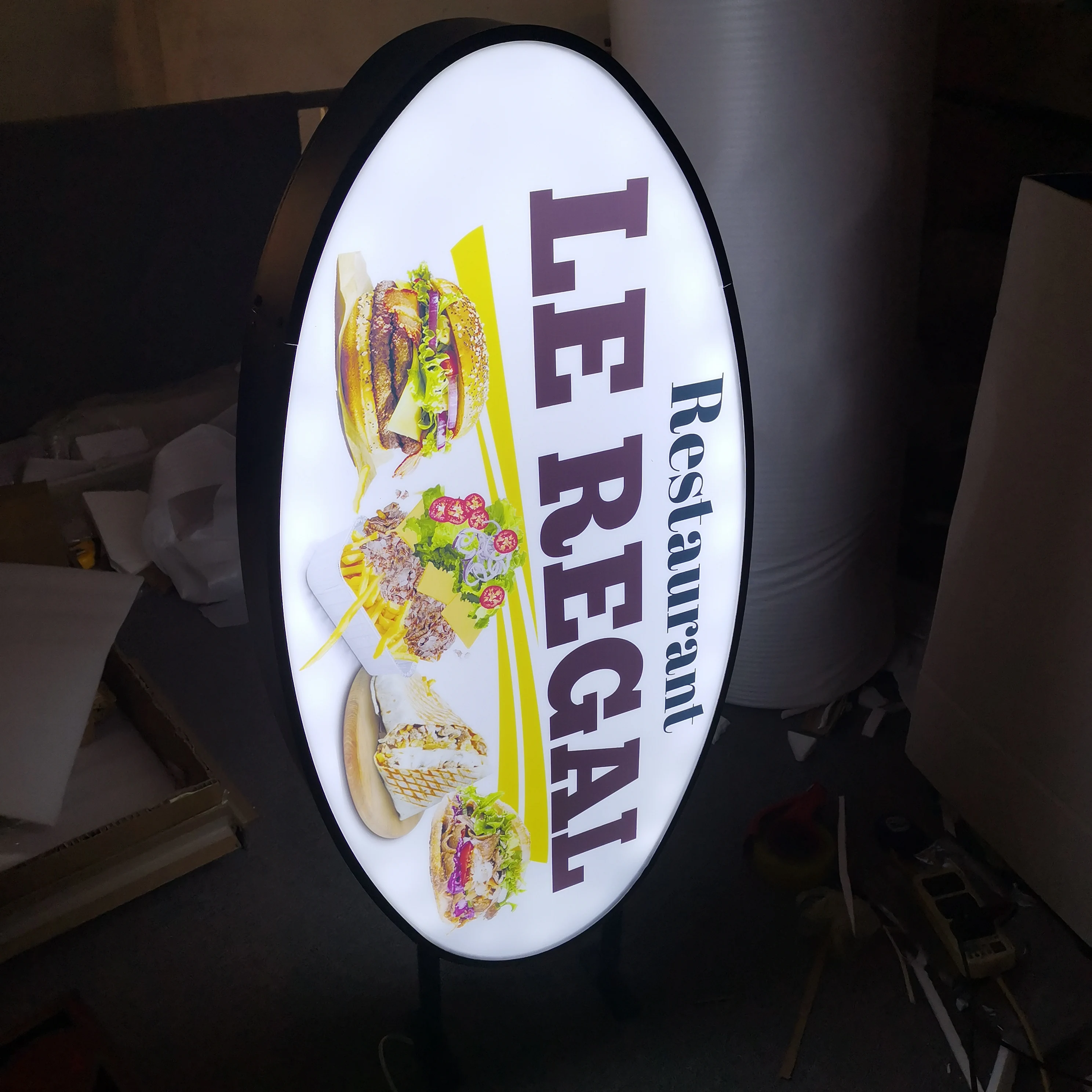 Hamburger Pizza Custom Window Hanging Lightbox Exterior Signages For Shop Advertising Hamburger Sign Food Store