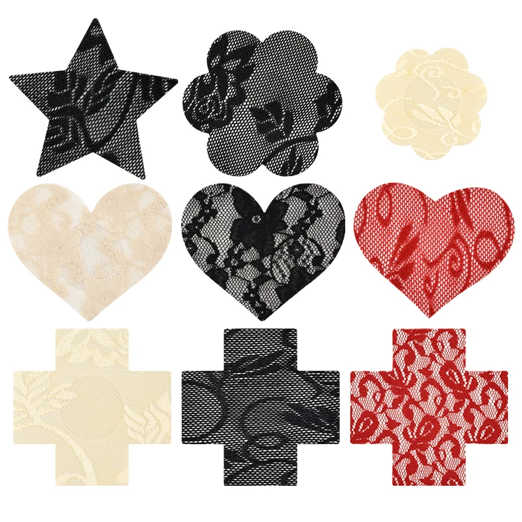 Lace Pasties Nipple Covers Stickers for Women Rave Party Disposable Sticky Breast Petals