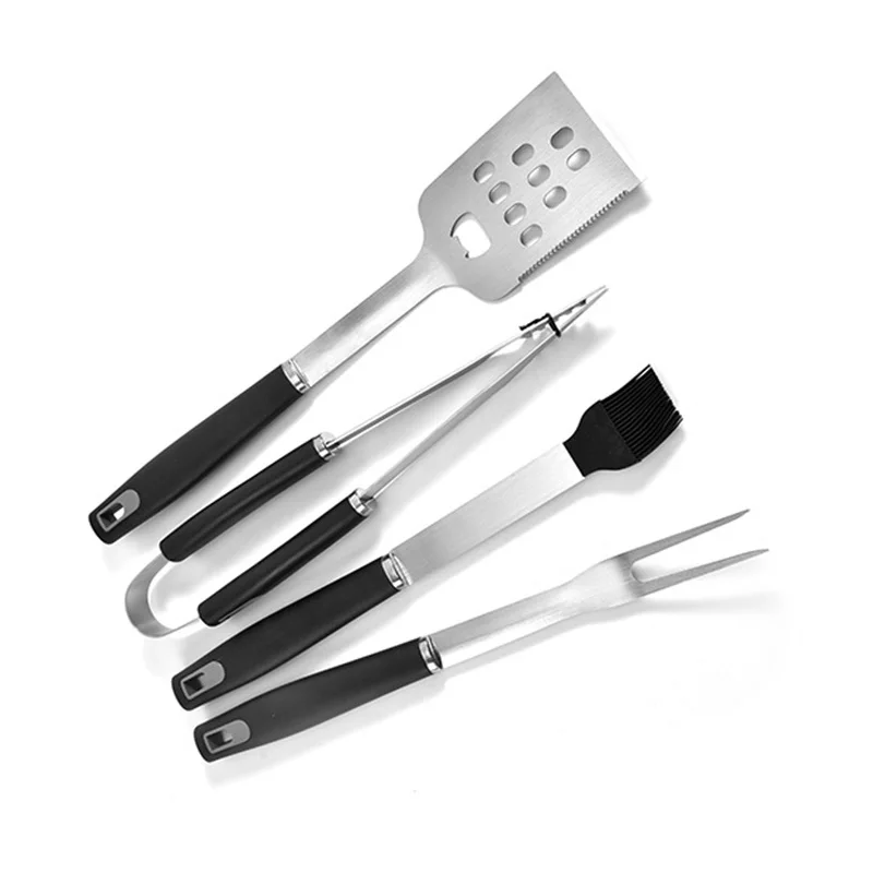 
Manufacturer offer hot selling kitchen outdoor BBQ tool set of 4 pieces barbecue tools with plastic handle BBQ tong clip 