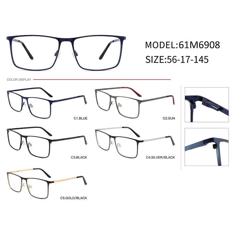 61M6909 good quality and cheap price unisex eyeglass frames small round metal optical eye glasses eyewear frame glasses