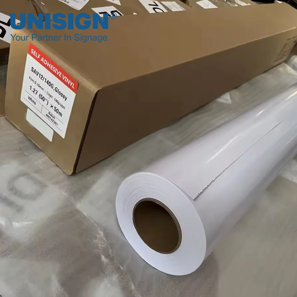High Tack Glue Vinyl 80micron 100micron Glossy White Adhesive Vinyl Adesivo Vinilo