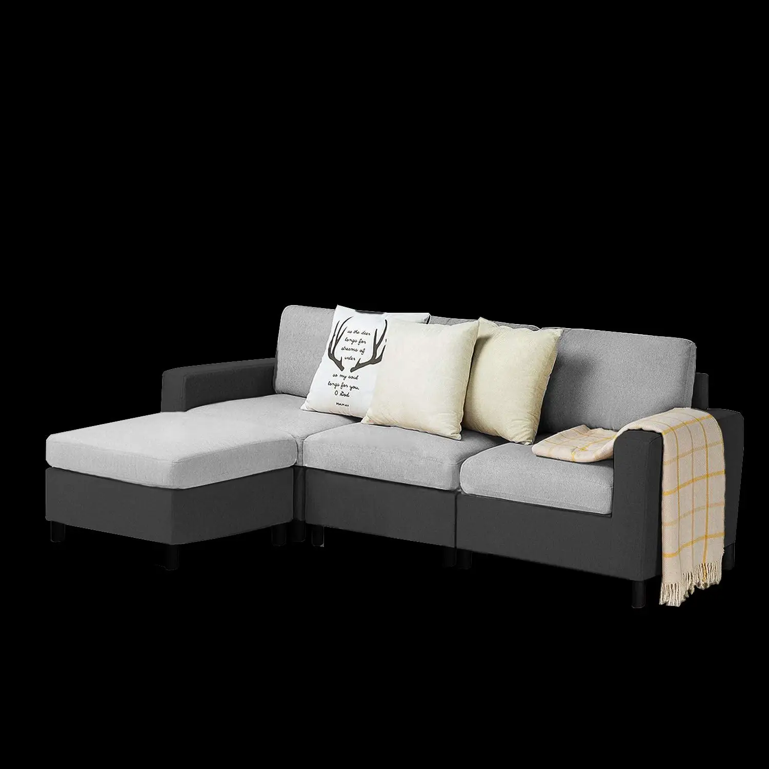 
JS4040 Shaped Luxury Living Room Sofas Sectional Furniture 7 Seater European Fabric Set Modern Sofas bed 