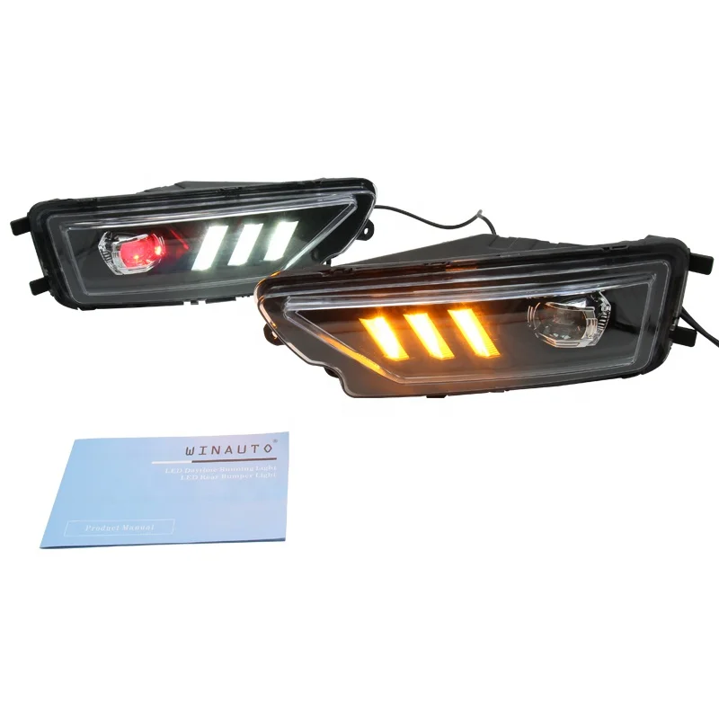 WINAUTO  Hot Sale LED daytime Running front bumper fog Light for Amarok 2016-2020 Auto Driving Head Light LED DRL with Fog Lamp