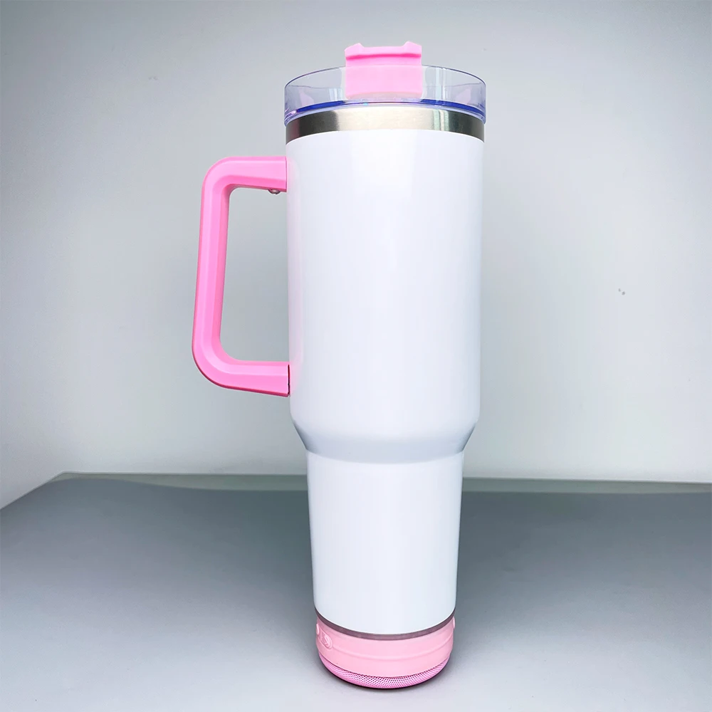 Outdoor Sport 40oz Speaker Tumbler Sublimation Wireless Reusable Drinkware Music Player Sublimation Tumblers with Speakers