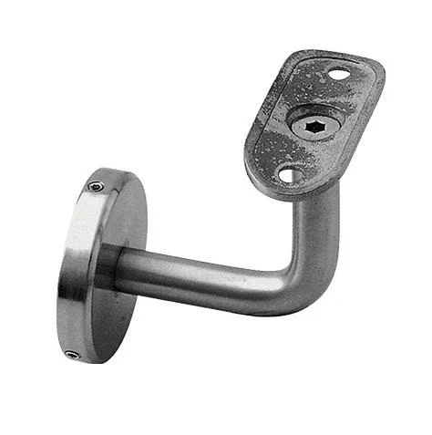 TAKA Customized Adjustable Handrail Bracket Wall Mounted Steel Metal Railing Bracket Stairway Support for Wood Round Railings