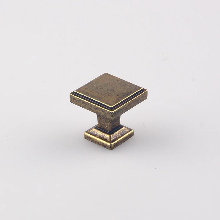 America style aged bonze zinc alloy square cabinet furniture knob handle