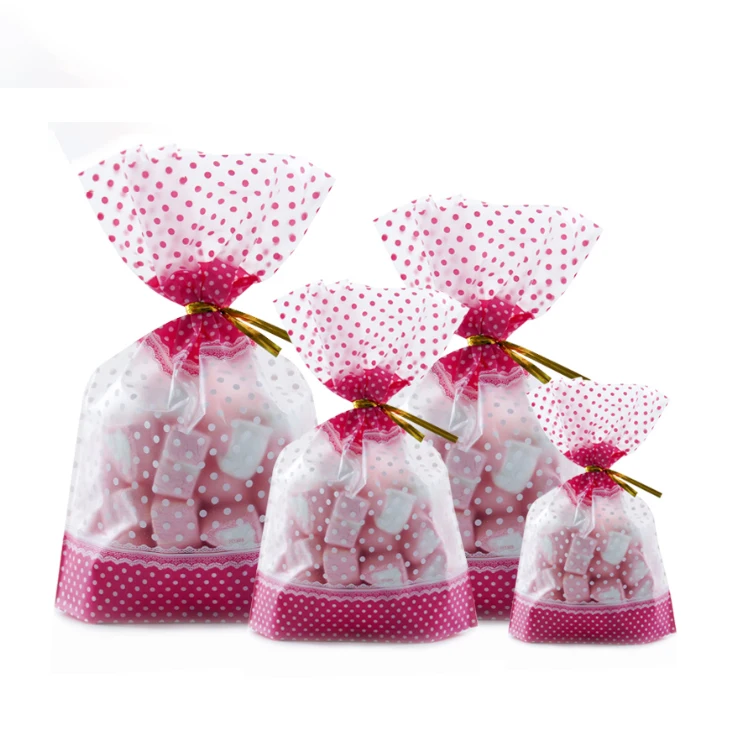 In Stock and Custom Cellophane Treat Bags Clear Flat Cello Treat Bags with Ties for Bakery Cookies Christmas Decorative Gift