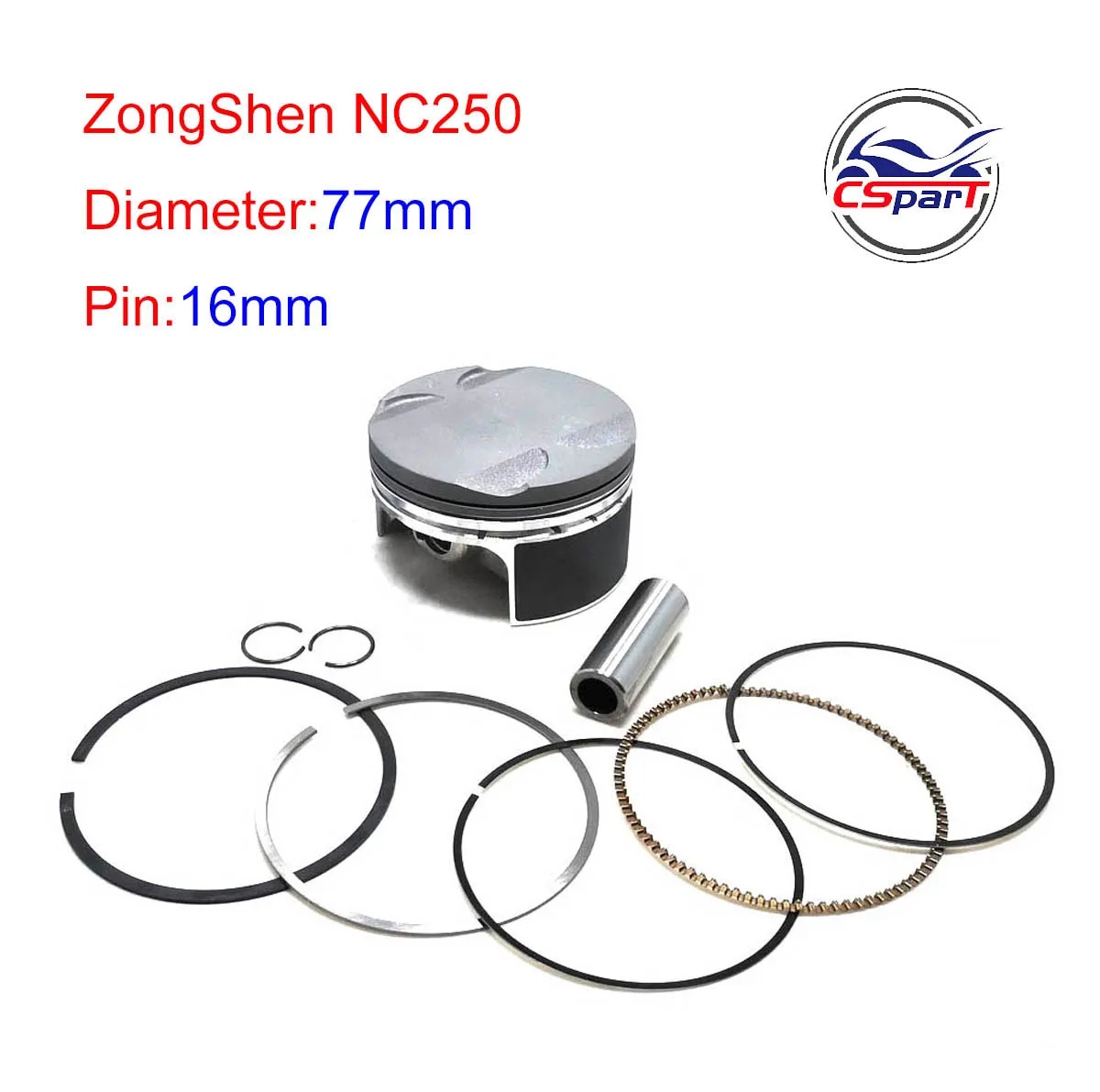 77mm 16mm 4 Valve 250 250CC Piston Ring Kit for Zongshen NC250 ZS177MM KAYO T6 BSE J5 xmotos Dirt Pit Bike