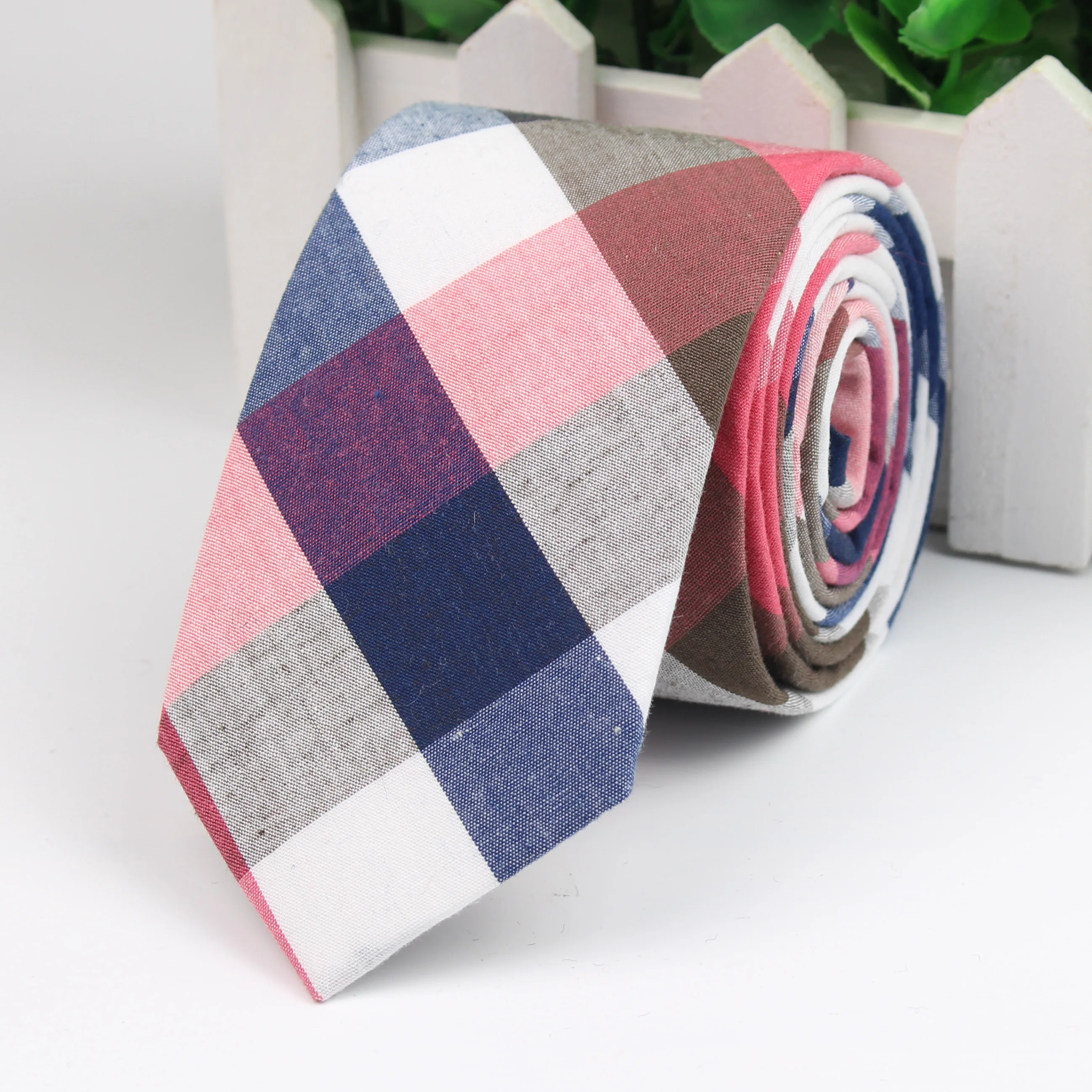 Cotton Neck Tie Set For Men Slim Necktie Strip Tartan Hankerchief Bowtie Set Papillon Wedding Cravat Butterfly Corbatas