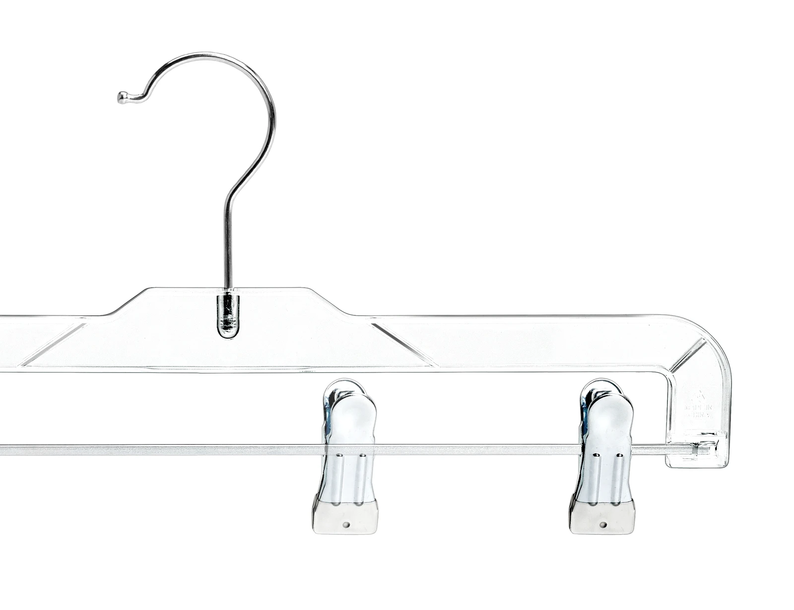 Factory Best Quality Clear Plastic Pants Skirt Hangers with Adjustable Clips Stable 360-Rotating Swivel Hook