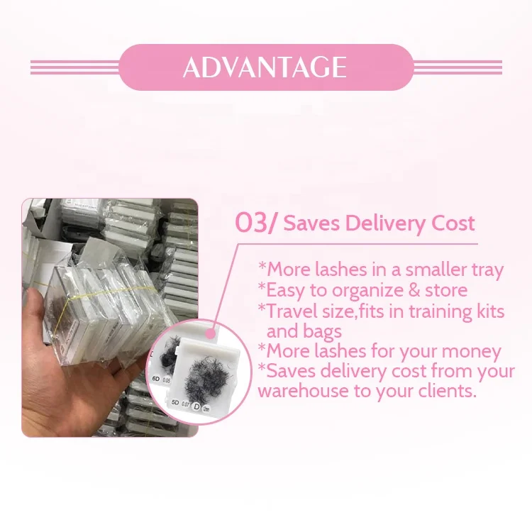 Korea fiber mix 3D 4D 5D 6D 8D 10D 12D 0.03 0.05 0.07 0.10mm L curl pointy base promade volume fans loose lashes