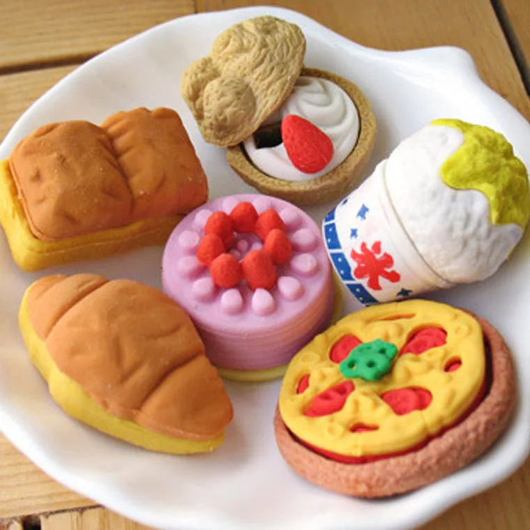 2021 New stationery cartoon 3D candy donuts shape kids kawaii eraser