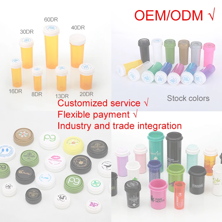 8dr 13dr 16dr 20dr 30dr 40dr 60dr Cheap Plastic Reversible Vial Pharmaceutical Vial Plastic Vial