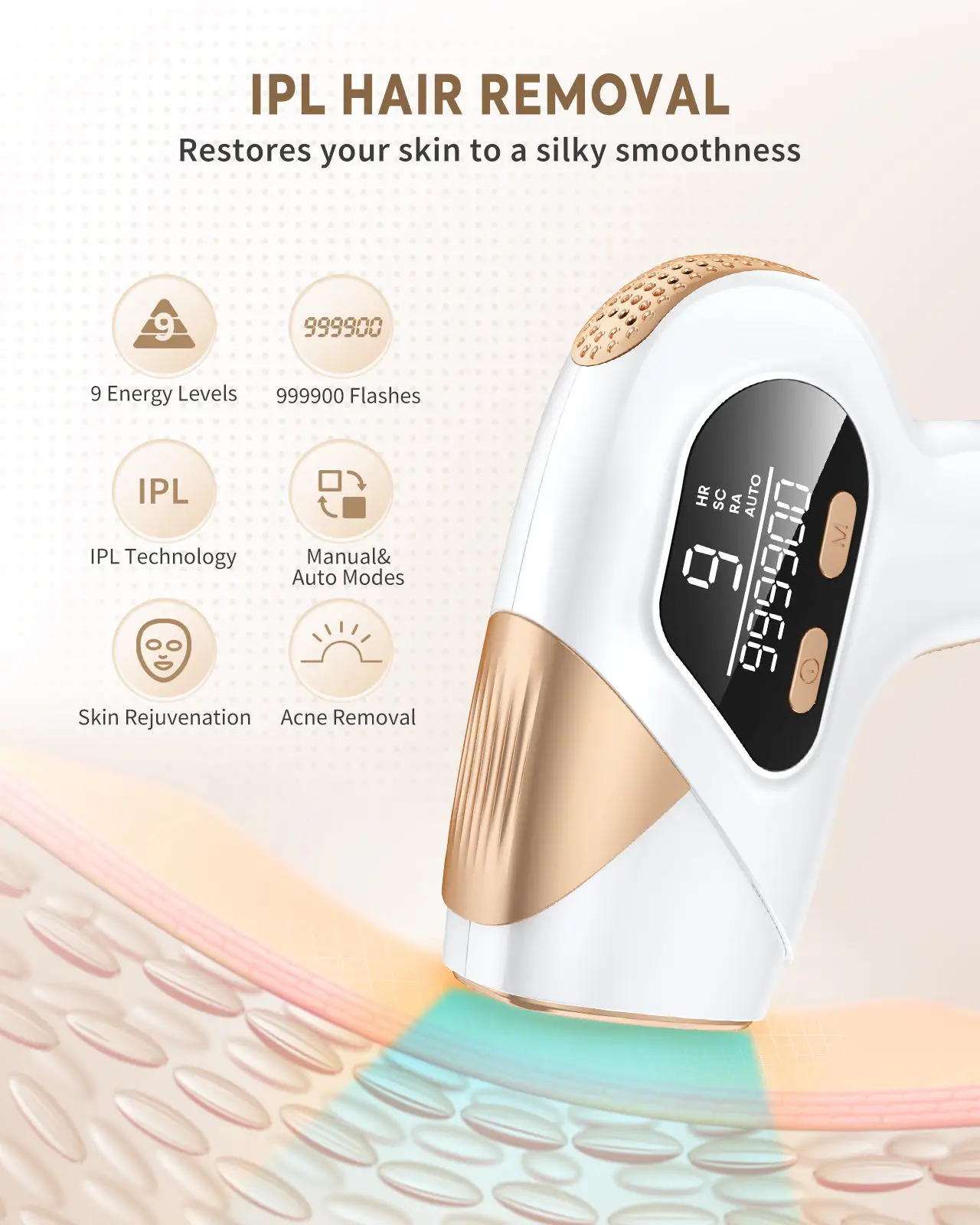 OEM ODM Professional Laser Epilator Painless 999900 Flash Home Use Laser Ipl Hair Removal Device For Women