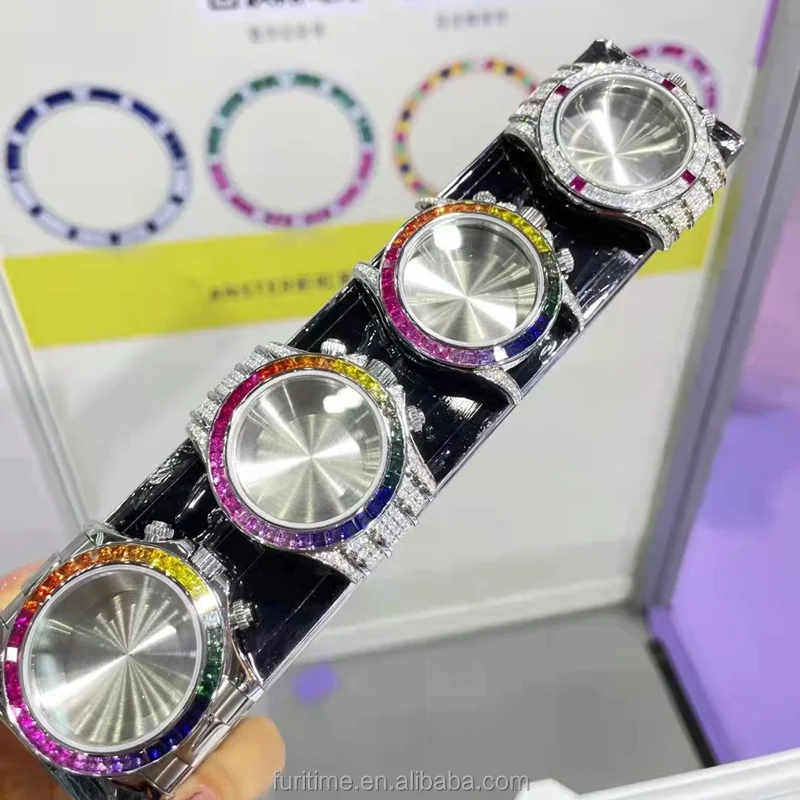 SKX007 SKX013 Watch Replacement Parts CNC Cutting Zircon Stone Stainless Steel 316L Submarine Bezel