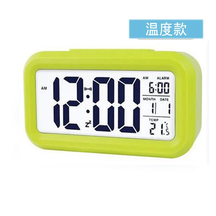 Digital Alarm Clock LCD Display Snooze Electronic Clock Sensor Nightlight Office Table Clock