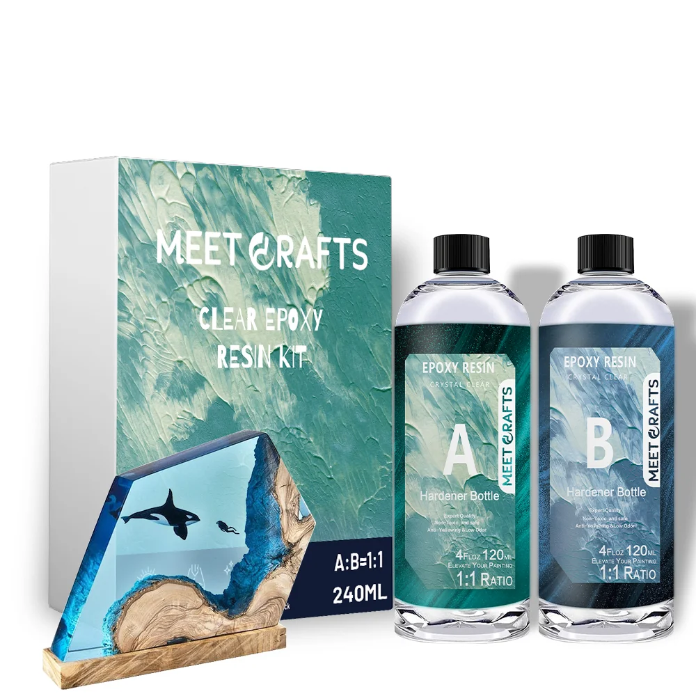 Ready to Ship Epoxy Crystal Transparent kit Clear Epoxy Resin Ab Epoxy Resin for DIY Art Craft Meetcrafts