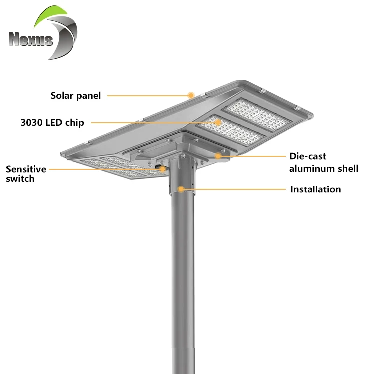 Factory Supplies Quick Shipping 400w 600w Outdoor Aluminum 6500k Smd3030 Solar Led Street Light
