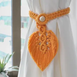 Macrame Curtain Tie backs Handmade Leaf Hand-Woven Boho Tassel  Window Straps Accessories For Living Room Decor