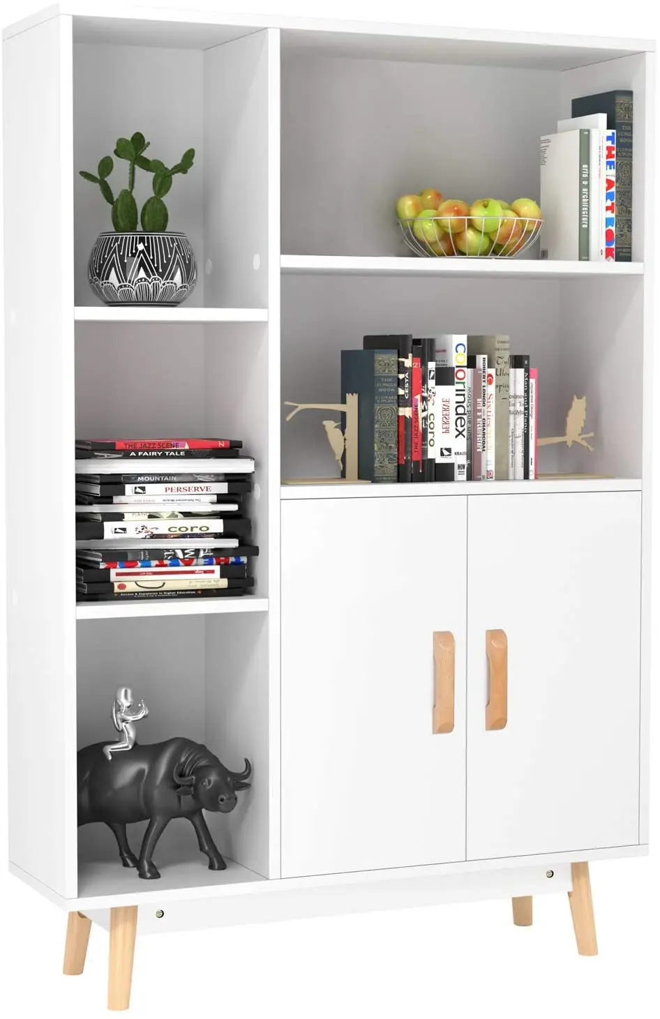 Nordic bookshelf simple modern home living room storage locker students floor combination bookshelf