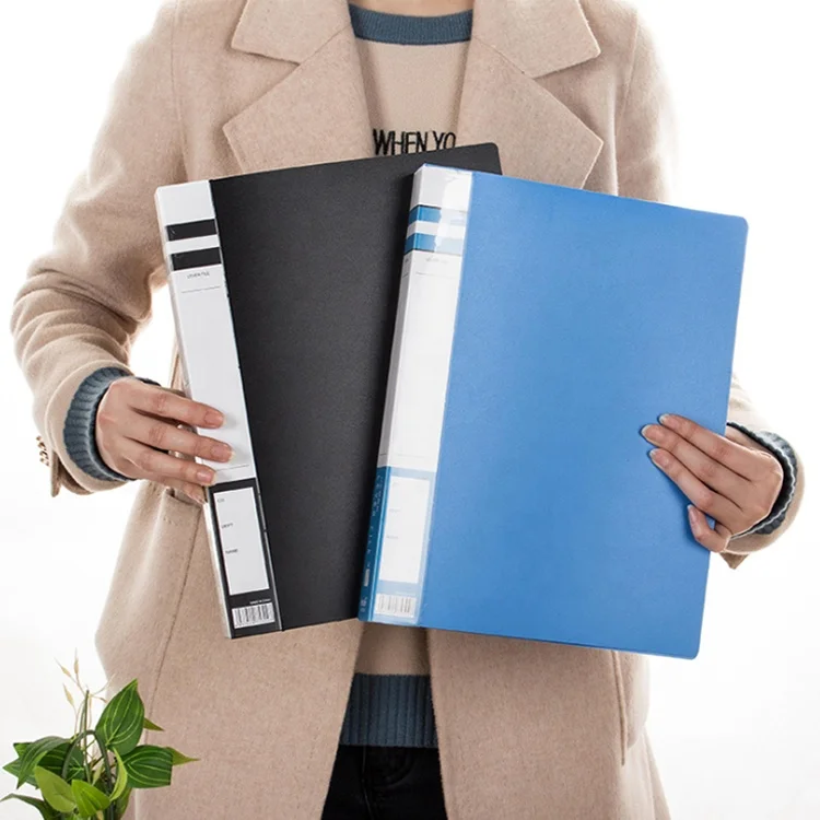 Customizable Office File Folder 2/3/4-Hole Ring Binder A4 Metal Clip School Office Made Durable PP