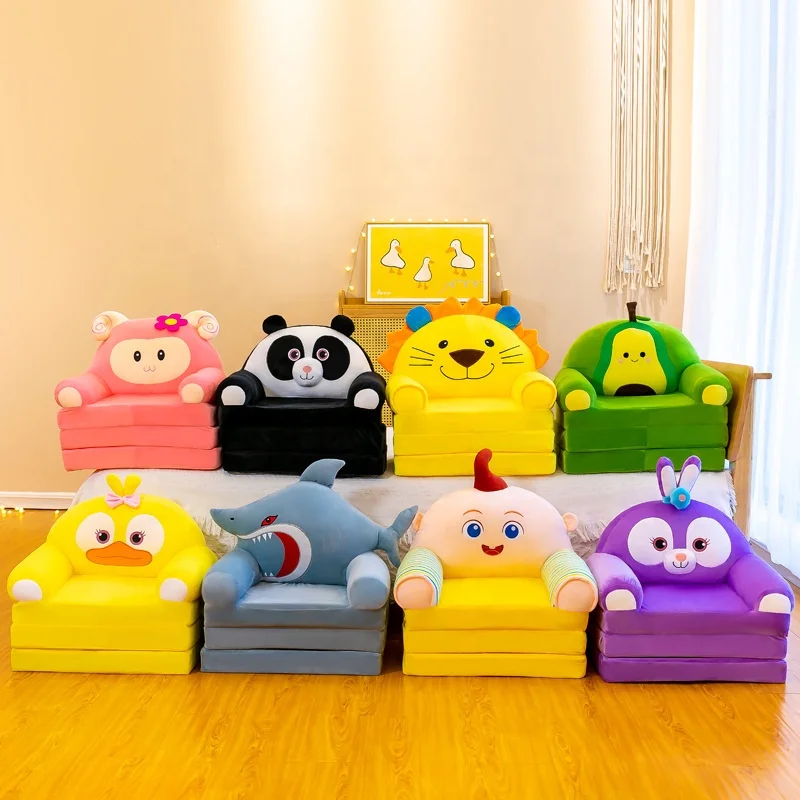 Three-Layer Children Learn To Sit Cute Plush Folding Sofa Baby Toy Stool Chair/Cheap Chair Sitting Seat Kids Mini Sofa Bed