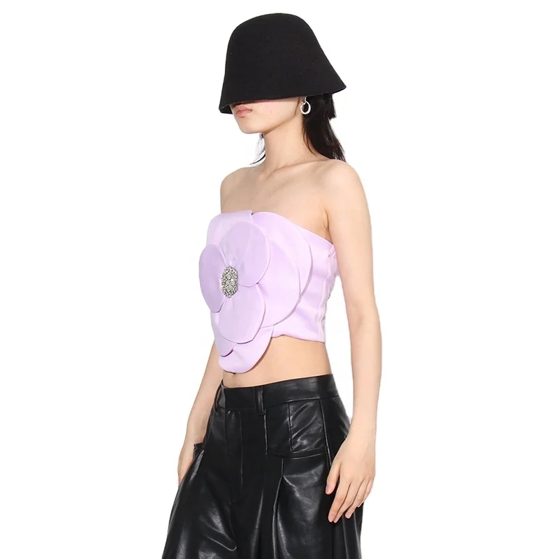 TWOTWINSTYLE Elegant Patchwork Appliques Slimming Vest Sleeveless Backless Vest For Women
