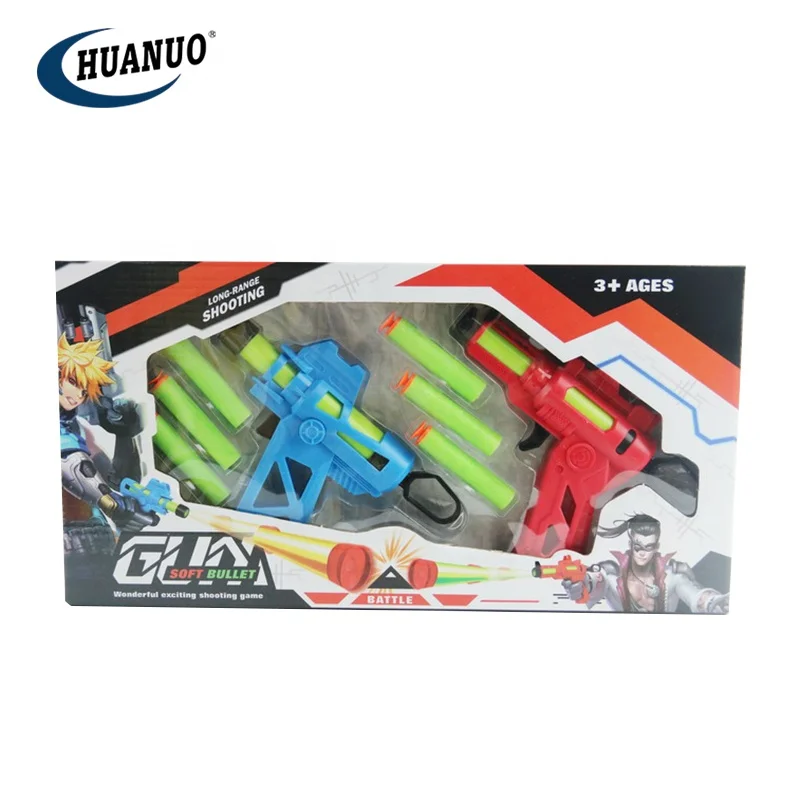 Plastic shooting 10 balls toy gun air soft bullet with 3 targets for kids