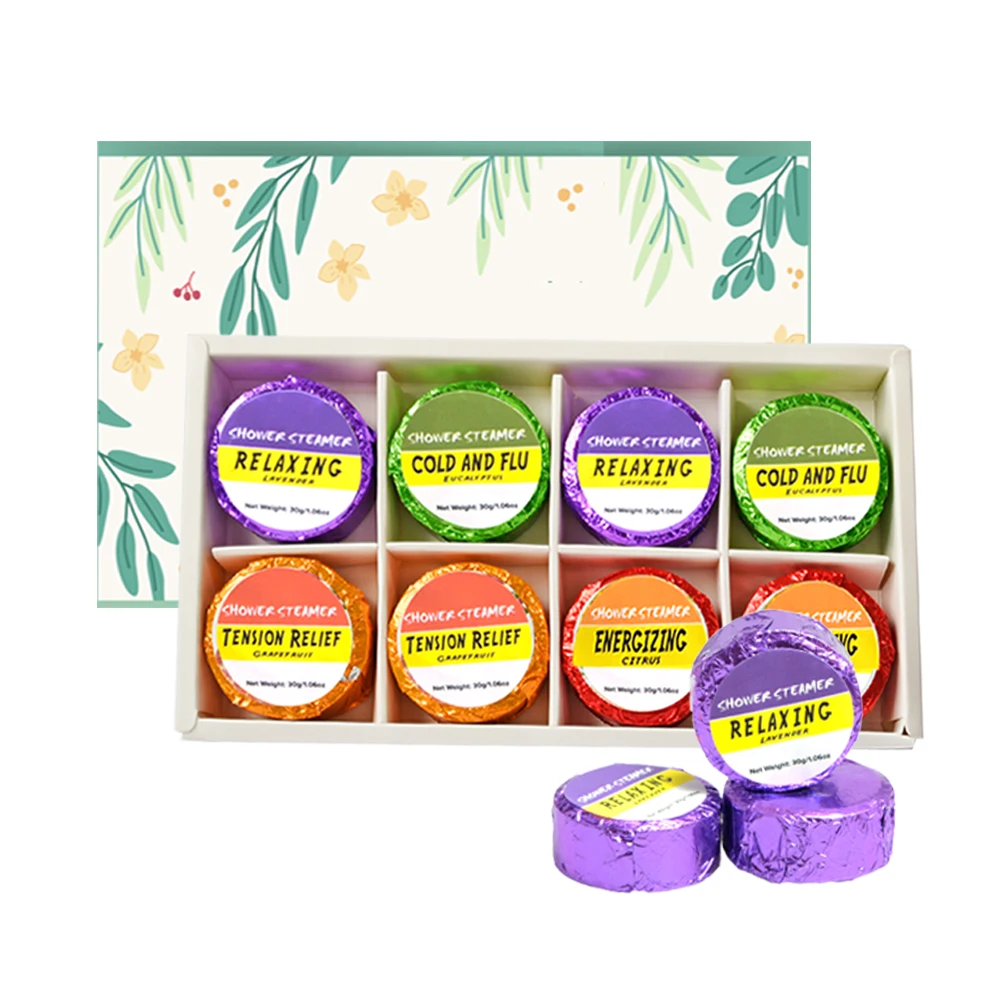 Бомбочки для душевой ванны с индивидуальной этикеткой снятие стресса и расслабление душевые пароварки ароматерапия 8 упаковок подарки на день святого Валентина