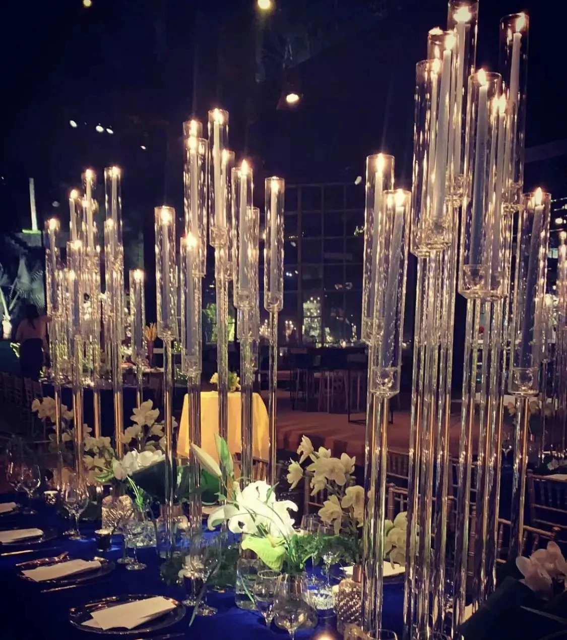 5 Arms Acrylic Candelabra Candle Holders For Wedding Party Table Centerpiece Decoration Flower Stand Candelabrum