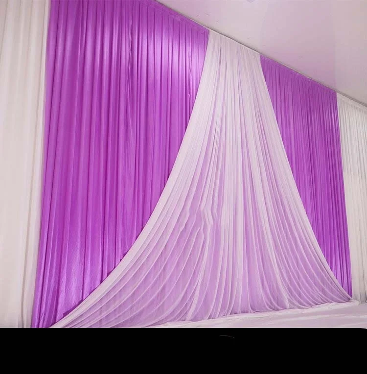 Wedding Backdrop Double Layered Stage Drapes Wall Decoration Wedding Props Backdrop Curtain