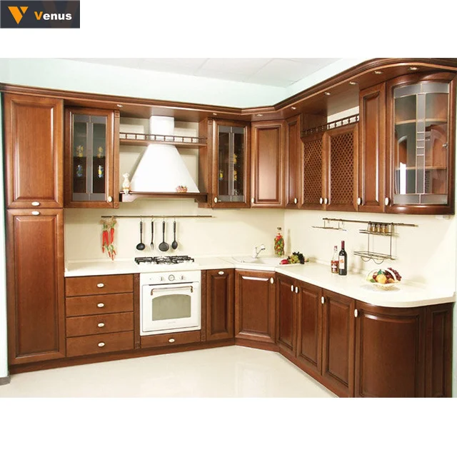 Bamboo kitchen island cart trolley cabinet foshan easy fitted classic style wooden kitchen furniture