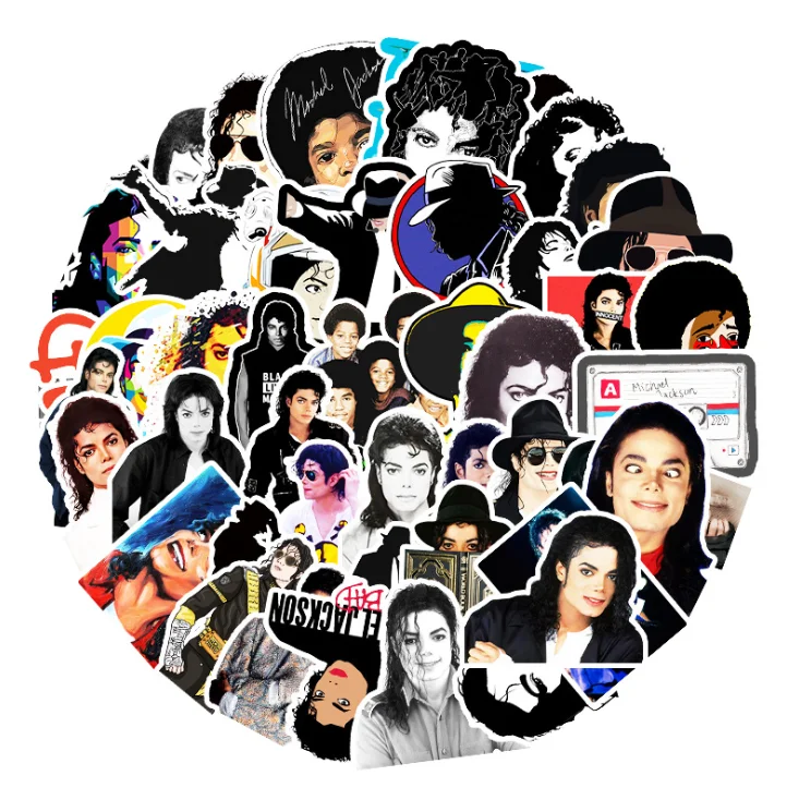 
51pcs/pack Star series stickers Michael Jackson DIY kit PVC waterproof stickers for luggage tablet smartphone bikes Graffiti 