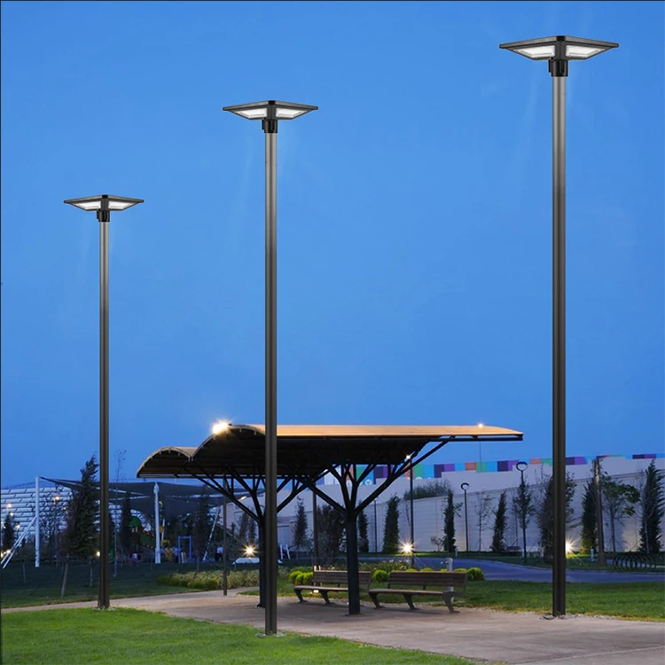 HOMBO Super Brightness ABS Integrated Post Light Ip65 Waterproof Remote Control 100W LED Solar Garden Light