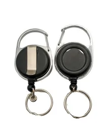 Retractable Plastic Roller Name Badge Clip Carabiner Keychain Badge Reel With Personalized LOGO