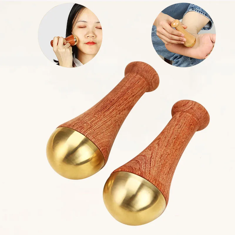 dropshipping products 2024 Kansa Wand wood+copper Massager tool for face lifting and detox massage  massage face  gua sha