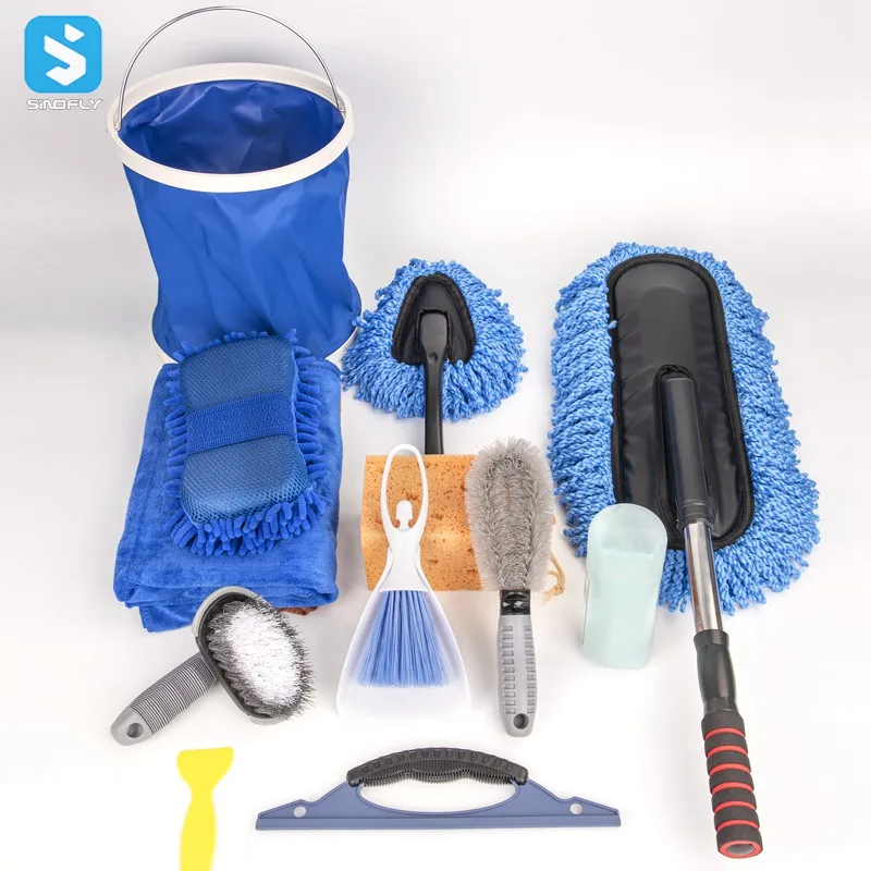 Многофункциональные инструменты для чистки автомобиля 13 в 1, инструменты для чистки автомобиля, щетки, набор губки для мытья