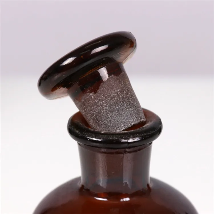 Wholesale 30ml 60ml 125ml 250ml 1000ml amber glass apothecary bottles with stoppers reagent bottle wide narrow mouth