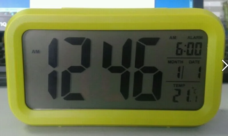 HOT  sale  Digital Alarm Clock   LCD Display Snooze Electronic Clock  Sensor Nightlight Office Table Clock