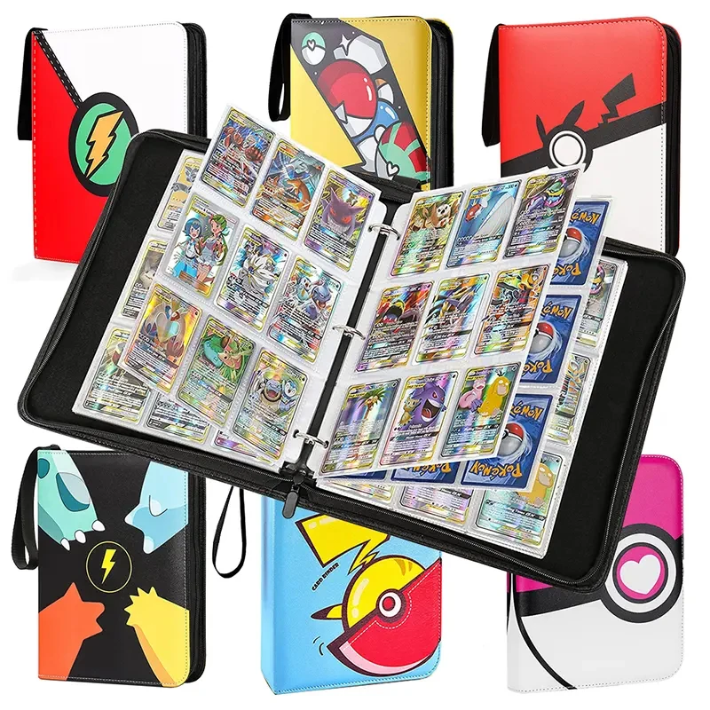 Wholesale 4 Pockets Zippered  Pokemo ned folders Trading Card Binder