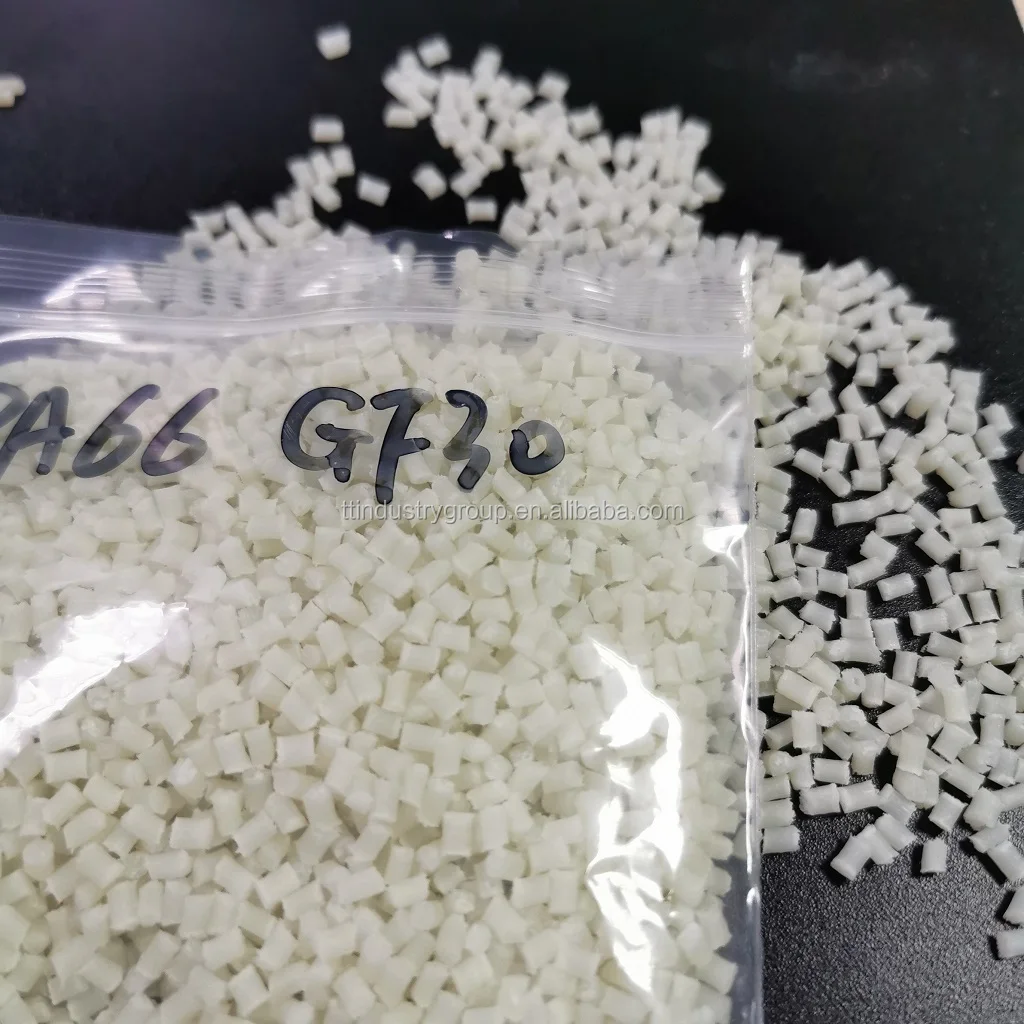 Модифицированная Заводская распродажа! Высокая жесткость PA66 + 30% GF естественный цвет/nylon66 заполненный стекловолокно GF30