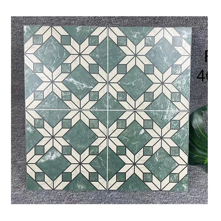 Flower Tile 40*40 Chinese Black And White Pattern Image Floor And Bathroom Wall Tile