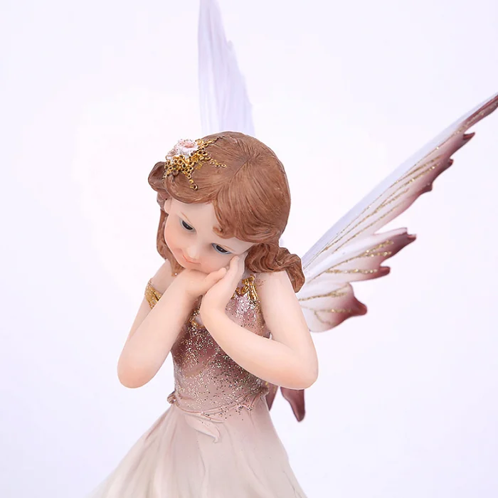 2021 NEW DESIGN HOT SELLING RESIN WINGED ANGEL FAIRY WHITE HOME DECOR WEDDING SOUVENIR GIFT MASCOT LIGHT LUNXURY TOY FIGURINES