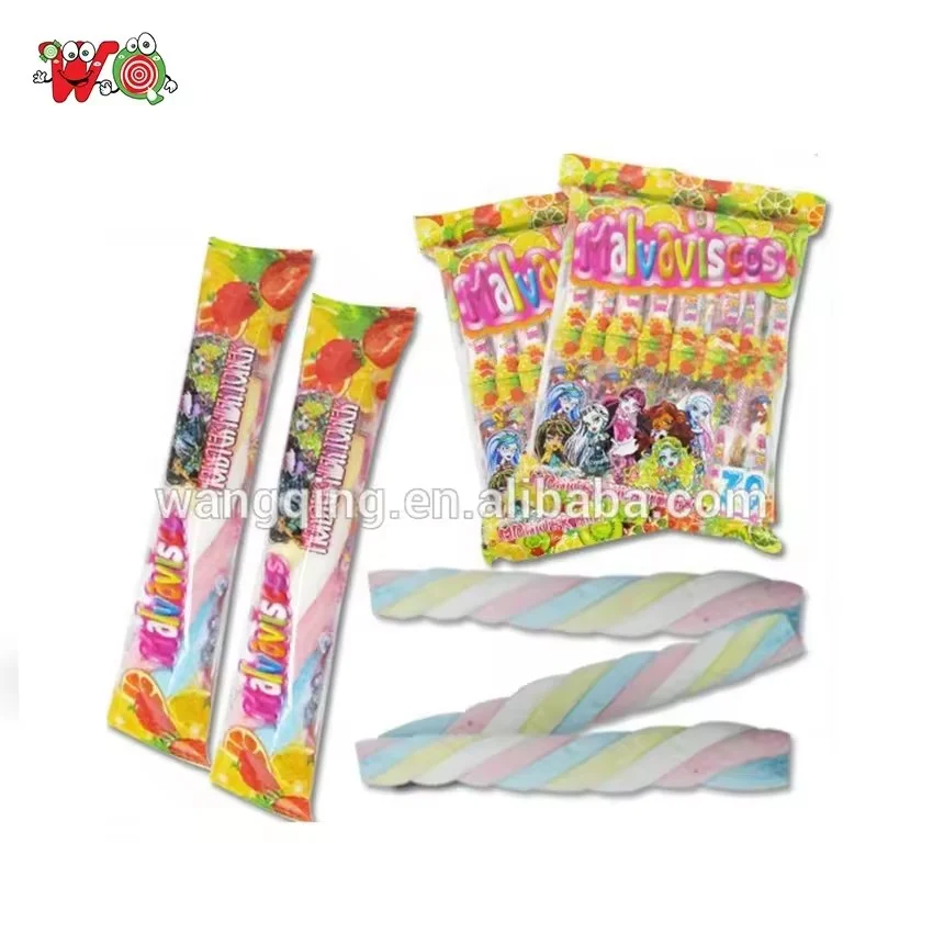 Hot selling factory customized wholesale fruit flavor color long shape Twizzlers independent packaging halal marshmallows