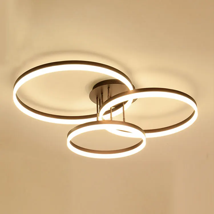 white Modern LED Ceiling Light Fixture living room Circles Lamp