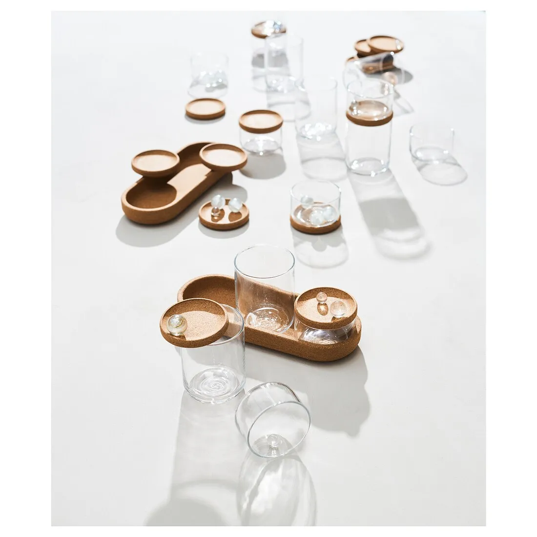 HOT SALE eco-friendly cork tray cork lid for glass storage organiser tableware for dinning room