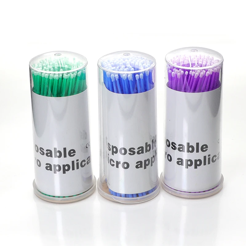 Green Oral Black Applicator Disposable Resin Cotton Barrel Dental Swab Wand Extension Lash Stick Eye Brush Microbrush Micro