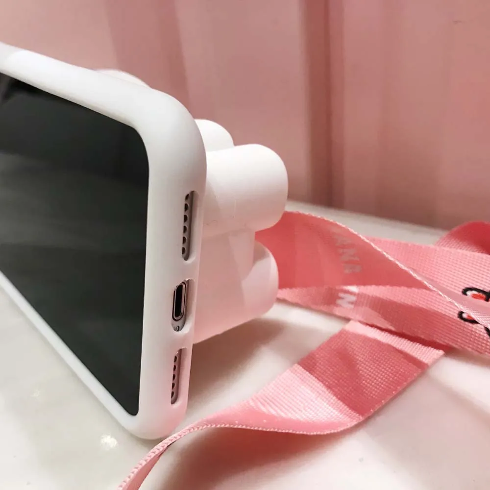 Soft Case for iPhone 12/7 8 Plus 6/6S Plus Cover Coin Purse 3D Bear Wallet Silicone Case for iPhone 11 Pro Max X XR XS Max Case